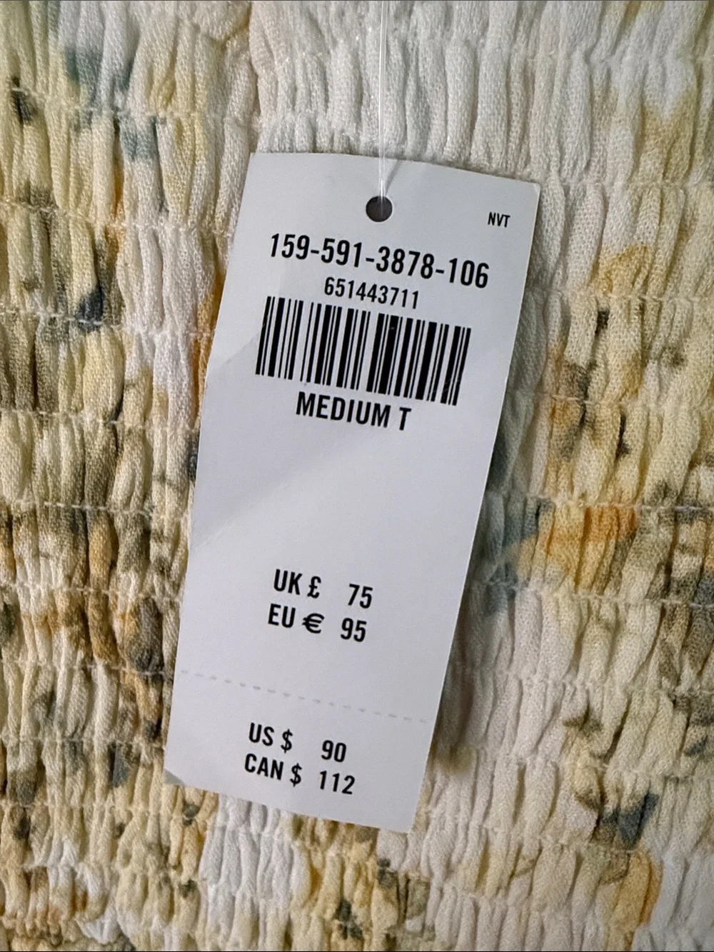 Abercrombie & Fitch White Maxi Dress with Yellow Floral Print